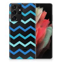 Samsung Galaxy S21 Ultra TPU bumper Zigzag Blauw