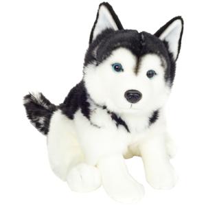 Knuffeldier hond Husky - zachte pluche stof - premium kwaliteit knuffels - grijs/wit - 30 cm