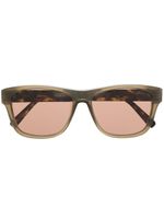 Brioni lunettes de soleil carrées à effet écailles de tortue - Marron