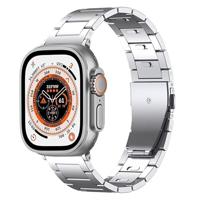 By Qubix - Titanium band - Zilver - Compatible met Apple watch 38mm / 40mm / 41mm / 42mm - Compatible Apple watch bandjes
