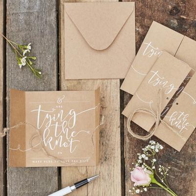 Save the Date Tying the Knot kraft (10st) Rustic Country