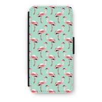 Flamingoprint groen: iPhone 8 Flip Hoesje