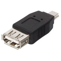 Valueline CMP-USBADAP9 kabeladapter/verloopstukje USB A (F) USB 5-pin mini (M) Zwart - thumbnail