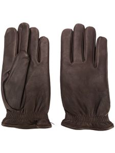 Orciani gants en cuir à détail froncé - Marron