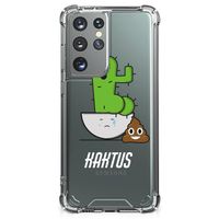 Samsung Galaxy S21 Ultra Stevig Bumper Hoesje Cactus Poo