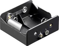 Goobay 2 x D (mono) batterijhouder, zwart – Push On