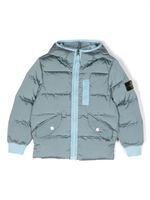 Stone Island Junior veste matelassée à capuche - Bleu