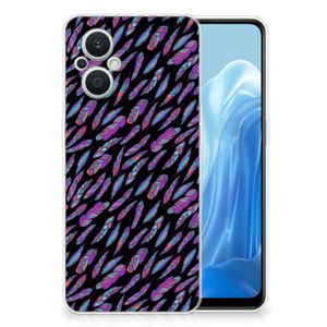 OPPO Reno8 Lite TPU bumper Feathers Color