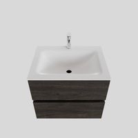 Badkamermeubel Solid Surface BWS Oslo 60x46 cm Wood Dark Brown (met 1 kraangat)