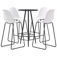vidaXL 5-delige Barset kunststof wit