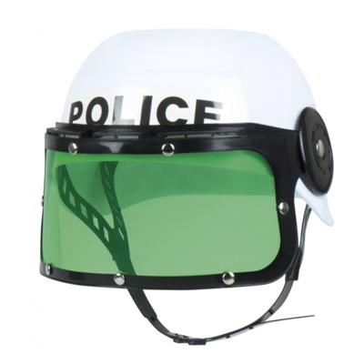 Boland politiehelm jongen wit/groen