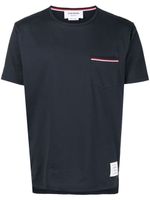 Thom Browne t-shirt en coton à poche poitrine - Bleu