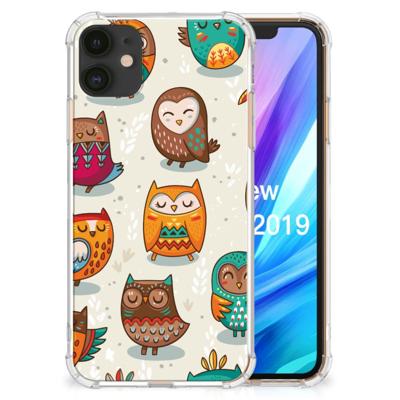 Apple iPhone 11 Case Anti-shock Vrolijke Uilen Apple iPhone 11 Case Anti-shock Vrolijke Uilen