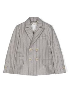 Eleventy Kids blazer croisé à fines rayures - Gris