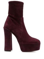 Stuart Weitzman bottes Skyhigh 145 mm en daim à plateforme - Rouge - thumbnail