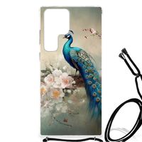 Case Anti-shock voor Samsung Galaxy S23 Ultra Vintage Pauwen - thumbnail