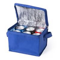 Kleine mini koeltas voor lunch of sixpack blikjes - blauw - 21 x 15 x 15 cm - draagriem   -