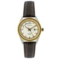 Prisma P.2047 Horloge Decade staal-leder zilver-en goudkleurig-bruin 31,5 mm - thumbnail