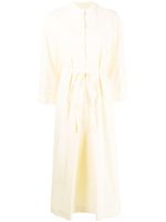 Jil Sander robe en coton à taille nouée - Jaune