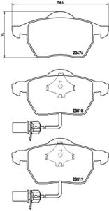 Remmenset, remschijf BREMBO, Remschijftype: Binnen geventileerd, Inbouwplaats: Achteras: , u.a. für Audi, Skoda