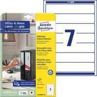 Avery-Zweckform Ordneretiketten L4760REV-10 38 x 192 mm Papier Wit Weer verwijderbaar 70 stuk(s)