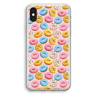 Pink donuts: iPhone X Transparant Hoesje - thumbnail