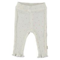 B*E*S*S baby regular fit broek met stippen ecru/lichtroze