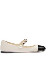 Miu Miu ballerines en cuir - Blanc - thumbnail