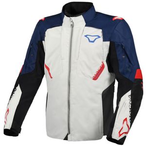 MACNA Notch, Textiel motorjas heren, Grijs Blauw Rood