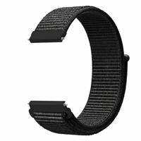 By Qubix - Compatible met Garmin Forerunner 55/245 / 645 - Sport Loop nylon bandje - Zwart gemêleerd - Compatible Garmin bandje - Bandbreedte: 20mm