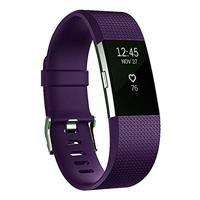 By Qubix - Compatible met Fitbit Charge 2 sportbandje - Maat: Small - Donker paars - Compatible fitbit bandje