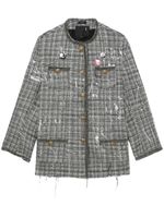 R13 paint-splatter buttoned tweed jacket - Gris - thumbnail