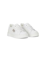 Dolce & Gabbana Kids baskets en cuir à plaque logo - Blanc - thumbnail