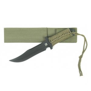 Metalen survival combat mes groen 27 cm   -