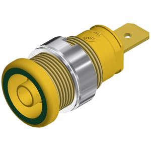 SKS Hirschmann SEB 2620 F6,3 Veiligheids-labconnector, female Bus, inbouw verticaal Stift-Ø: 4 mm Groen, Geel 1 stuk(s)