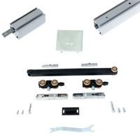 Xperta set 6m rail - alu - Plafond opbouw - Dubbele deur - Deurdikte 50-55mm - Dubbele softclose - inbouw auto fix - Set Eindkappen - thumbnail