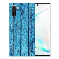 Samsung Galaxy Note 10 Bumper Hoesje Wood Blue - thumbnail