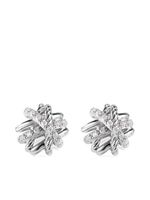 David Yurman puces d'oreilles Crossover en argent sterling serties de diamants - thumbnail