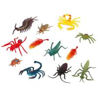 Speelgoed insecten dieren speelfiguren - set 12x stuks - kunststof - tussen 3 - 6 cm