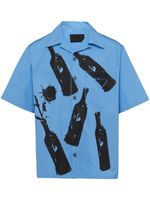 Prada chemise imprimée à manches courtes - Bleu