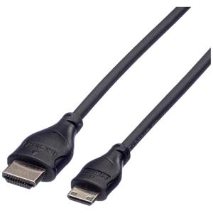 ROLINE Monitorkabel HDMI High Speed met Ethernet, HDMI Male - Mini HDMI Male, 2 m