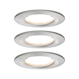 Paulmann Nova Inbouwlamp voor badkamer Set van 3 stuks LED LED 18 W IP44 IJzer (geborsteld)