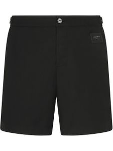 Dolce & Gabbana short de bain à plaque logo - Noir