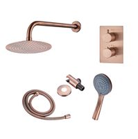 Saniclear Copper inbouw regendouche met wandarm, 20cm hoofddouche en 3 standen handdouche