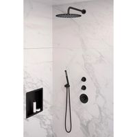 Inbouw Regendouche Set Brauer Black Edition Gebogen Wanduitloop Ronde Hoofddouche 30 cm Met Twee Stopkranen Mat Zwart Brauer - thumbnail