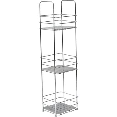 Gebor - Staand Doucherek 63x16x15cm - 3 Laags Badkamerrek - Doucherek Zonder Boren – Chroom – Badkamer – Douche