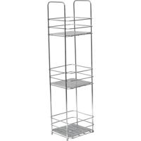 Gebor - Staand Doucherek 63x16x15cm - 3 Laags Badkamerrek - Doucherek Zonder Boren – Chroom – Badkamer – Douche