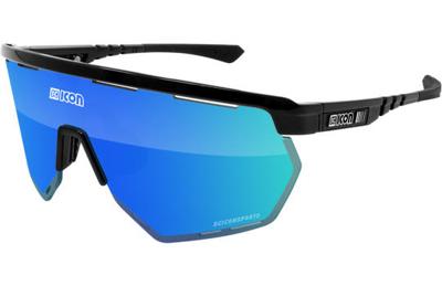 Scicon - Fietsbril - Aerowing - Zwart Gloss - Multimirror Lens Blauw