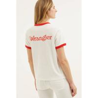 Wrangler T-shirt van biologisch katoen wit/rood