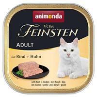 animonda van de fijnste Adult kattenvoer, nat voer voor volwassen katten, met rund+ kip, 32 x 100 g